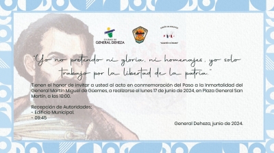 ACTO CONMEMORATIVO GRAL. MARTÍN MIGUEL DE GÜEMES