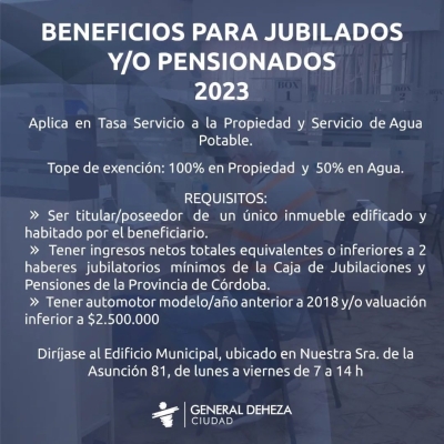 BENEFICIOS PARA JUBILADOS.