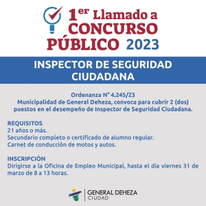 1er. LLAMADO A CONCURSO PÚBLICO 2023.