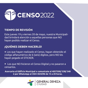 CENSO. ETAPA DE REVISIÓN.