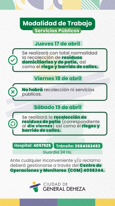 MODALIDAD DE TRABAJO EN SEMANA SANTA