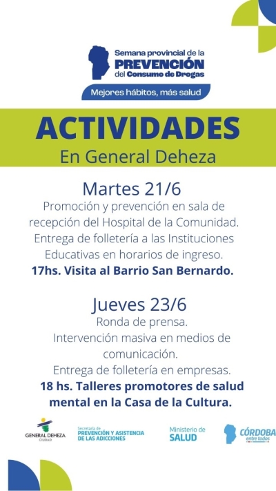 SEMANA PROVINCIAL DE LA PREVENCIÓN DEL CONSUMO DE DROGRAS.