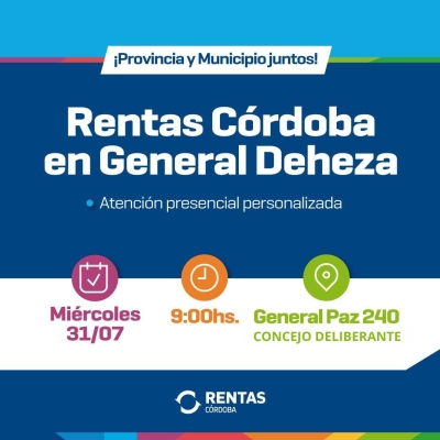 RENTAS CÓRDOBA ATIENDE EN GENERAL DEHEZA