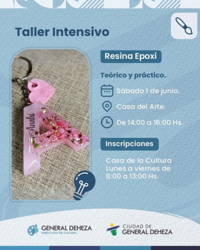 TE INVITAMOS AL TALLER con RESINA EPOXI.