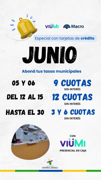 PAGÁ HOY TUS TASAS MUNICIPALES CON ESTAS FACILIDADES