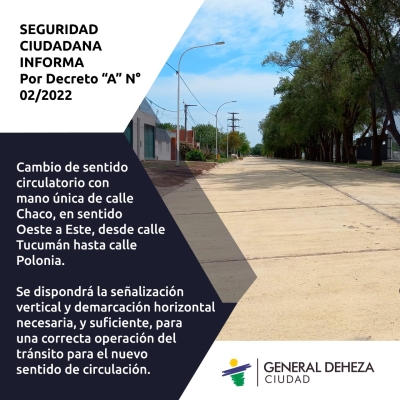 CALLE CHACO SENTIDO ÚNICO