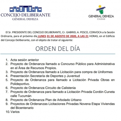 EL CONCEJO DELIBERANTE SESIONA.