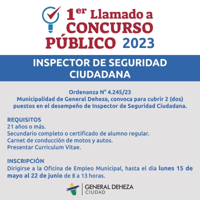 LLAMADO A CONCURSO PÚBLICO.