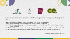 TARJETA INVITACIÓN A LA APERTURA DE LOS FESTEJOS PATRONALES 2024