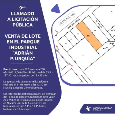 9° LLAMADO A LICITACIÓN PÚBLICA.