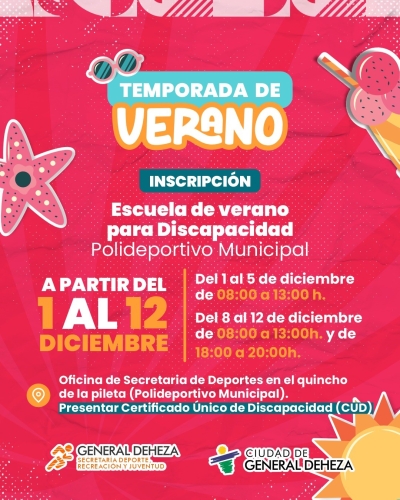 INSCRIPCIONES ESCUELA DE VERANO PARA DISCAPACIDAD