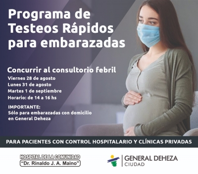 TESTEOS RÁPIDOS PARA EMBARAZADAS.