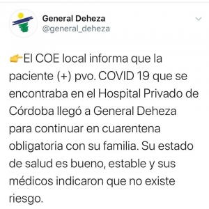 ACTUALIZACIÓN COVID-19 EN GENERAL DEHEZA.