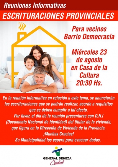 PRIMERA REUNIÓN INFORMATIVA SOBRE ESCRITURACIÓN DE VIVIENDAS.