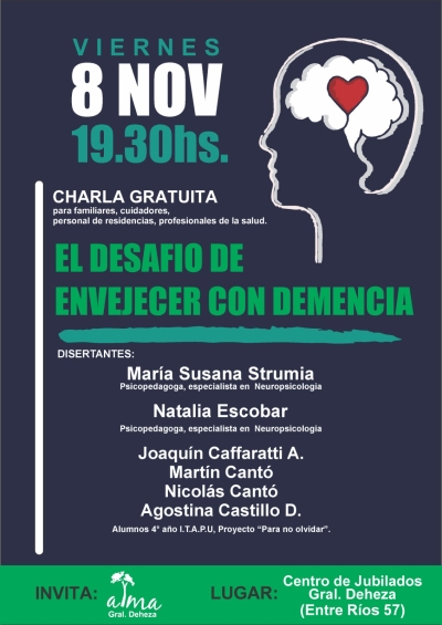 EL DESAFÍO DE ENVEJECER CON DEMENCIA - CHARLA GRATUITA