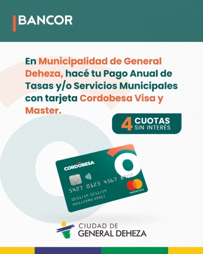 HACÉ TUS PAGOS MUNICIPALES CON TARJETA CORDOBESA.