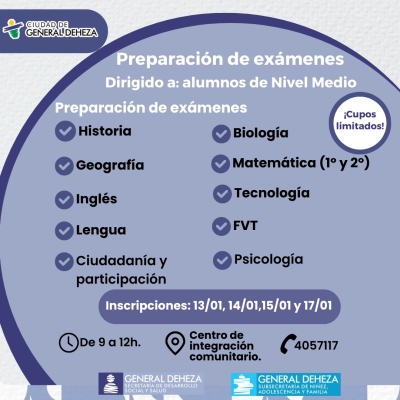 INSCRITE Y PREPARÁ TUS EXÁMENES