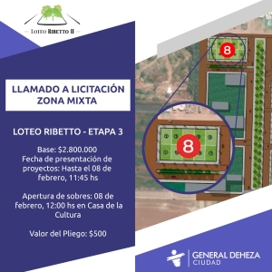 Llamado a Licitación Zona Mixta