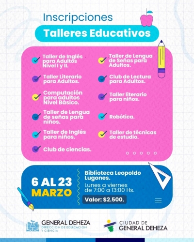 TALLERES EDUCATIVOS- INSCRIPCIONES