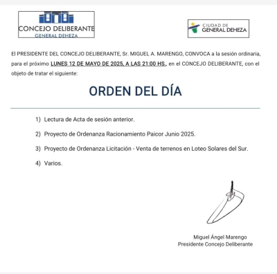 HOY, NUEVA SESIÓN DEL CONCEJO