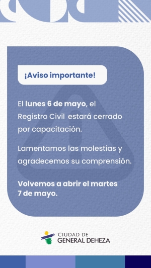 REGISTRO CIVIL CERRADO POR CAPACITACIÓN.