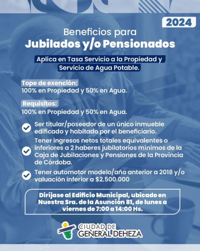 BENEFICIOS PARA JUBILADOS Y/O PENSIONADOS