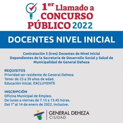 1° LLAMADO A CONCURSO PÚBLICO 2022.