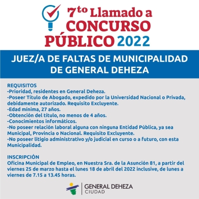 7mo. LLAMADO A CONCURSO PÚBLICO 2022.