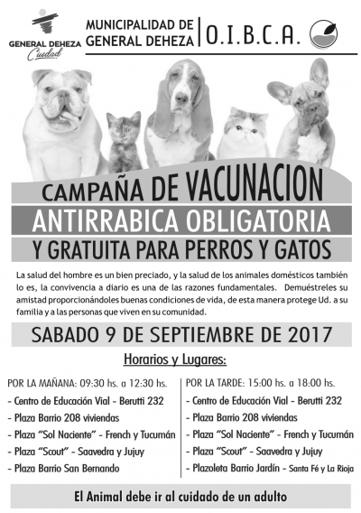 ¡INFORMACIÓN MUY IMPORTANTE! Dirección de Inspección General, Municipalidad de General Deheza.