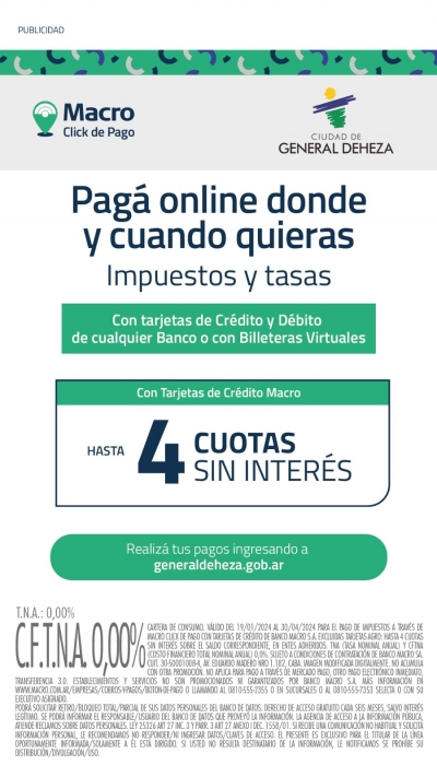 PAGO DE TASAS MUNICIPALES EN CUOTAS.